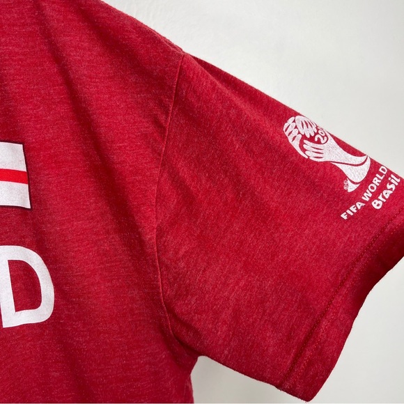 ENGLAND FOOTBALL T-Shirt Adult M Red Soccer 2014 FIFA World Cup Brazil - Picture 7 of 9